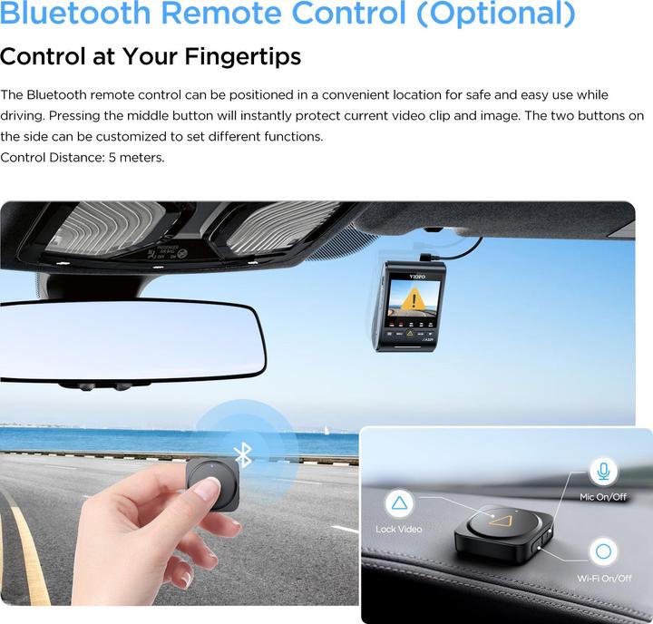 Produktbild Viofo A329 1CH 4K 60FPS WiFi, GPS (WLAN, GPS-Empfänger, Eingebautes Mikrofon, 4K)