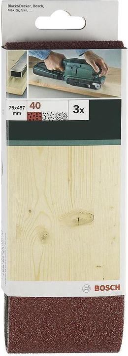 Immagine prodotto Bosch Zubehör Set di nastri abrasivi in 3 pezzi per levigatrice a nastro, qualità rossa K = 60 (60)