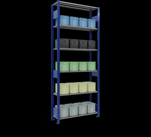 Produktbild Schulte Lagertechnik Stecksystem Grundregal MULTIplus85 mit Längenriegel