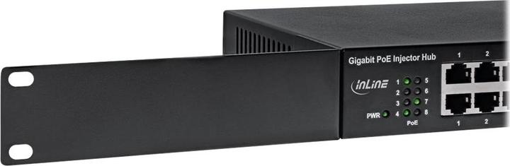 Produktbild InLine PoE+ Gigabit Injektor Hub 8 Port (8x PoE+) (802.3at (PoE+), 802.3af (PoE), 802.3bt (PoE++), 120 W)
