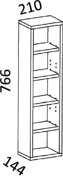 Actual product image VCM Shelf DVD CD Furniture Storage Wooden Shelf Floor Standing Furniture "Rasato L (21 x 14 x 77 cm)