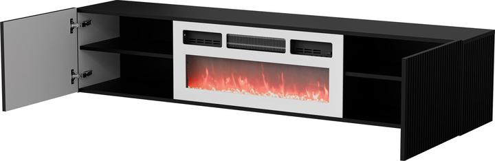 Produktbild Cama RTV ROTA 183x35x37 schwarz matt + weisser Kaminsims (183 x 35 x 37 cm)
