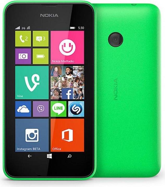 Nokia Lumia 530 (4 GB, Green, 4", Dual SIM, 5 Mpx, 3G)