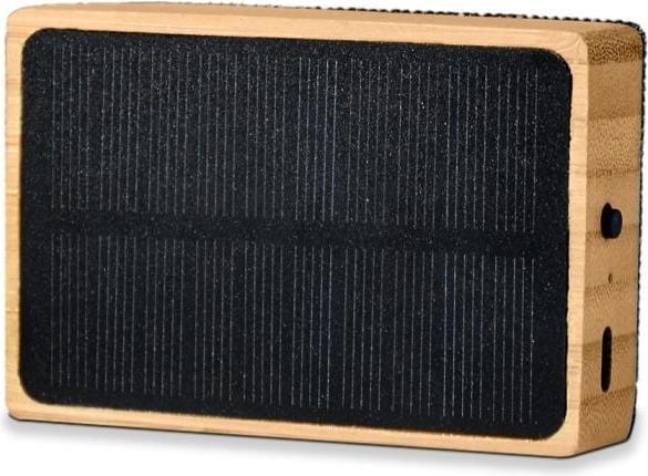 Actual product image Mikamax Solar Bamboo Speaker (USB power delivery)