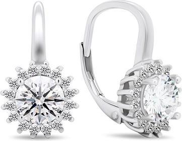 Brilio Silver - Sparkling silver earrings with zircons EA423W