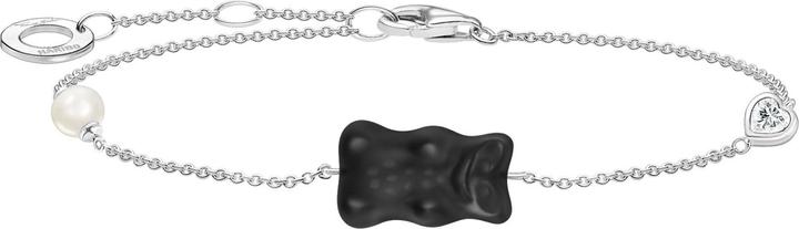 Produktbild Thomas Sabo Armband mit schwarzem Goldbären, Perle und Stein (19 cm, Sterling Silber 925, Süsswasserzuchtperle)