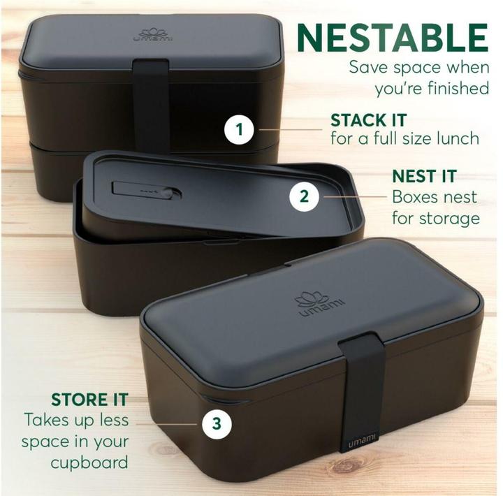 Actual product image Umami Bento Box Nestable L Rosewood Black