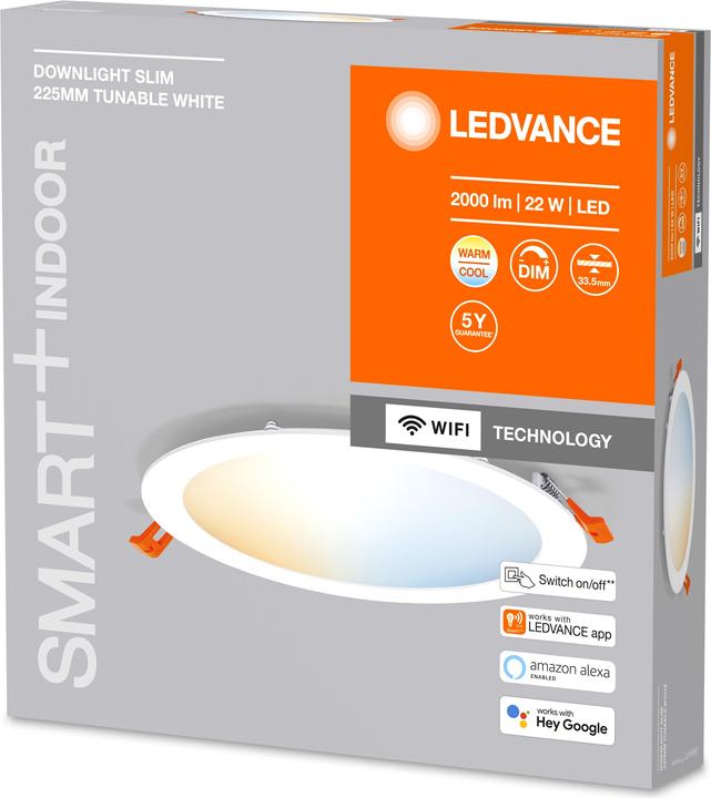 Image du produit Ledvance Smart+ Downlight ultra slim 225mm white 22w 2000 lum WIFI TW IP20 (2000 lm)