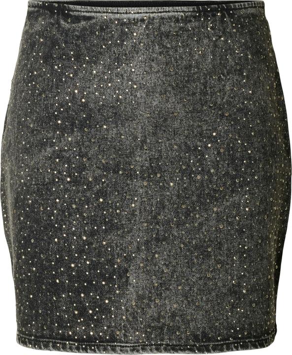 Selected Femme Slfmerle Hw Short Black Denim Skirt