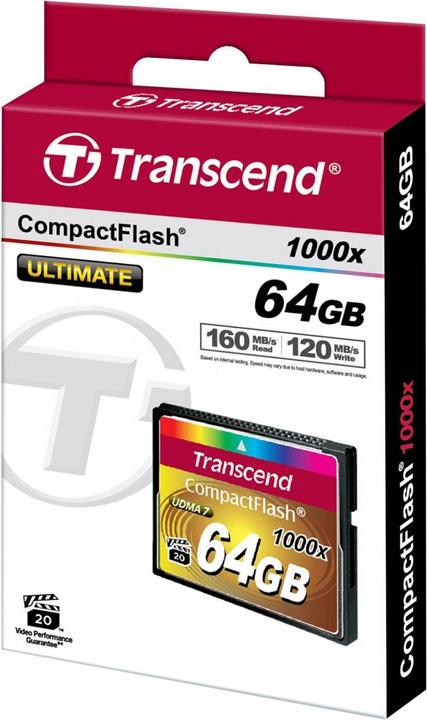 Produktbild Transcend 64GB Compact Flash Card 1000x (64 GB, CF)