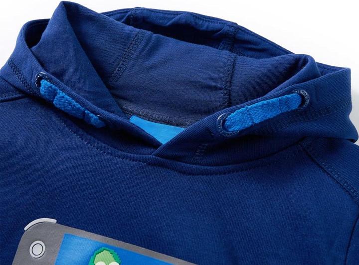 Actual product image VidaXL Children's hooded jumper dark blue 128,Material: 92 (128)