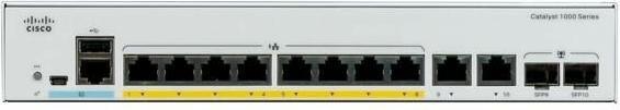Actual product image Cisco 8 Port Rail PoE+ Switch C1000-8P-2G-L (8 Ports)