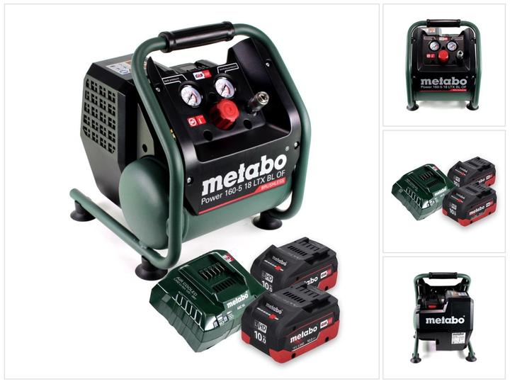 Immagine prodotto Metabo Power 160-5 18 LTX BL OF Compressore a batteria 18 V 8.0 bar Brushless + 2x batteria 10.0 Ah + (5 l)