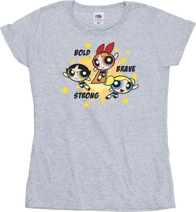 Actual product image The Powerpuff Girls Womens/Ladies Girls Bold Brave Strong Cotton T-Shirt (L)
