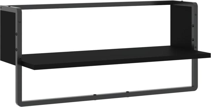 Produktbild VidaXL Wandregal mit Stange Schwarz 65x25x30 cm,Farbe (65 x 25 x 30 cm)