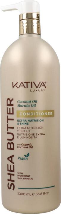 Kativa Luxuriöse Pflegespülung mit Sheabutter, Kokosnussöl und Marula Extra-Nahrung und Glanz Vegan 1L (1000 ml)
