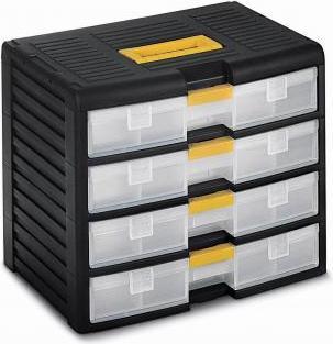 Terry Store-Age 43002 organisateur de tiroirs de bureau Plastique Noir, Translucide, Jaune