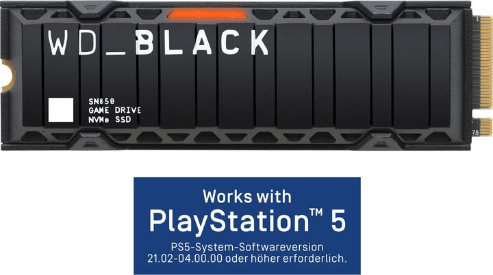 Produktbild WD Black SN850 mit Kühlkörper (1000 GB, M.2 2280)