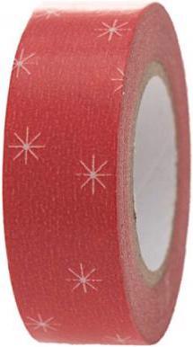 Immagine prodotto Rico Design Nastro adesivo fiocchi di neve di Natale rosso 15mmx10m (15 mm)