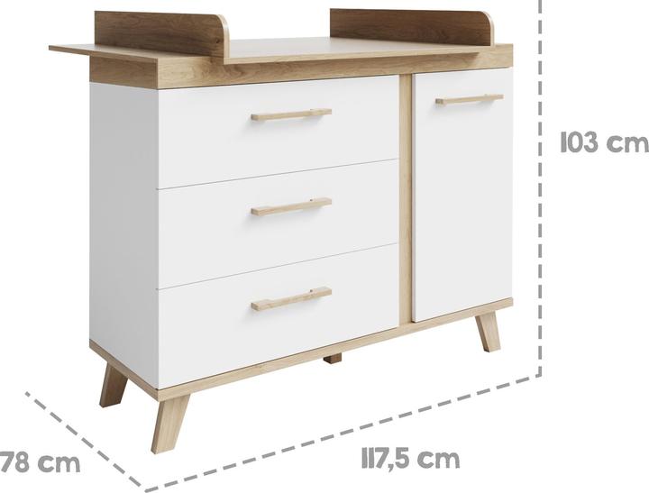 Immagine prodotto Roba Set di camerette per bambini Smile (Culla, Fasciatoio)