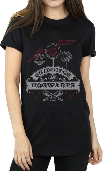 Image du produit - T-shirt QUIDDITCH AT HOGWARTS BOYFRIEND FIT - Femme (S)
