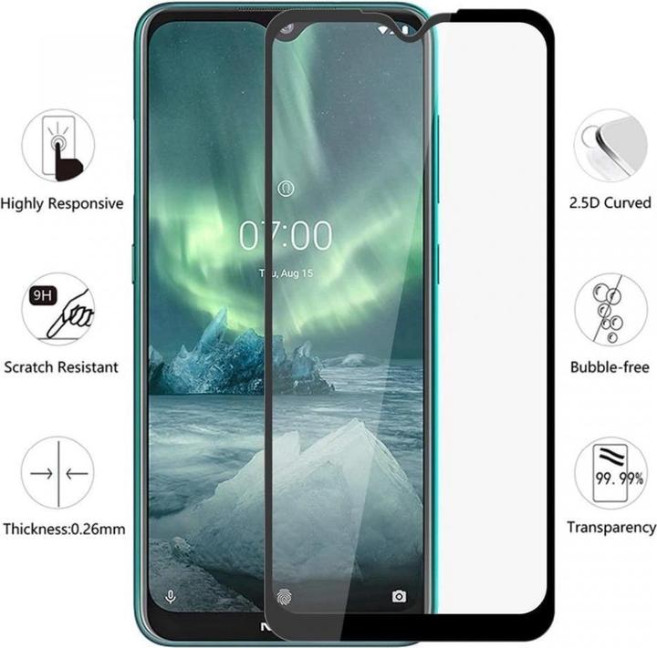 Immagine prodotto Screenguard Nokia 7.2 Pellicola protettiva di vetro a schermo intero 2.5D 9H (1 Pezzo/i, Nokia 7.2)