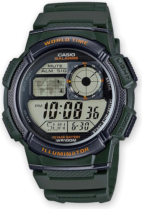 Casio Mod. WORLD TIME ILLUMINATOR - 5 Alarms, 10 Year battery (44 mm)