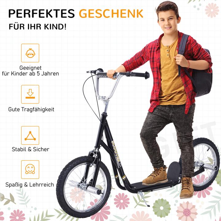 Immagine prodotto Homcom Monopattino per bambini con freno a mano, pneumatici extra spessi, manubrio regolabile in altezza