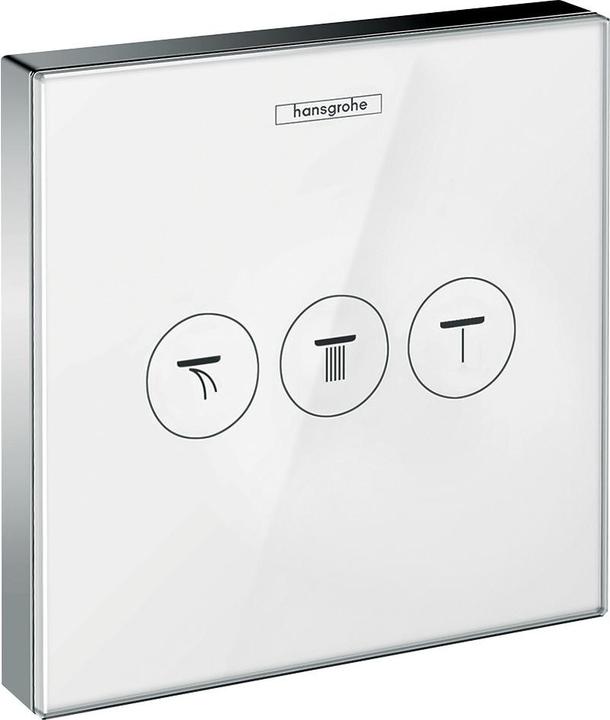 Actual product image hansgrohe HG SHOWERSELECT GLAS ready-mounted set for flush-mounted valve 3 consumers white/chrome
