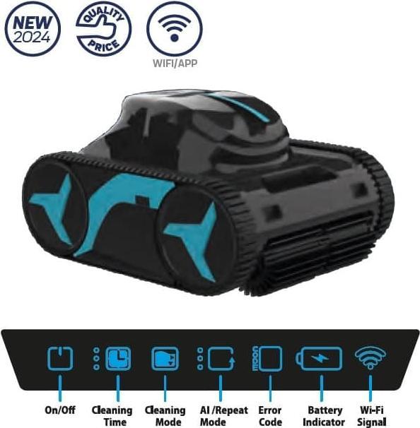 Immagine prodotto Aqua Forte Poolroboter AQUAFORTE AI-WIRELESS - M60 AI, bis zu 6 Stunden