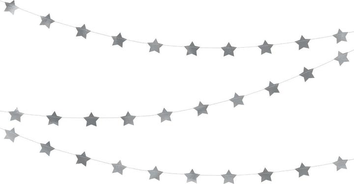 Image du produit Partydeco Guirlande d'étoiles argentées (3.6m)