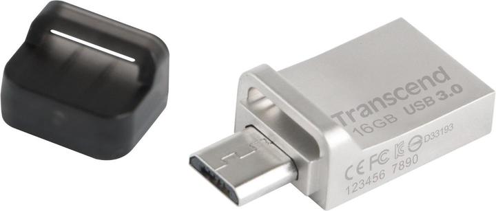 Actual product image Transcend JetFlash 880 (16 GB, USB-A, Micro USB, USB 3.0)