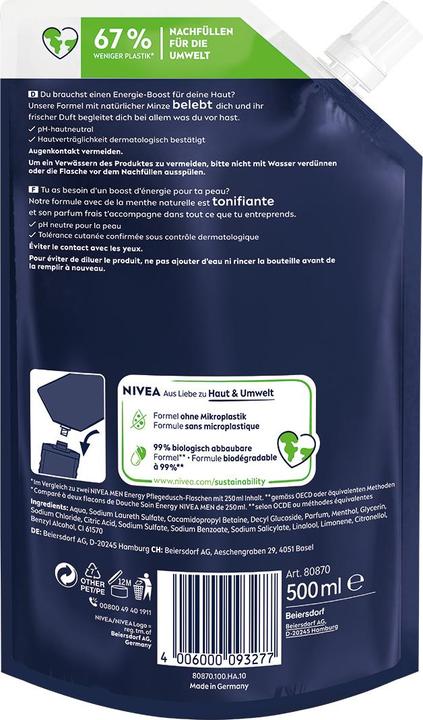 Produktbild NIVEA Energy Refill Duo (1000 ml)