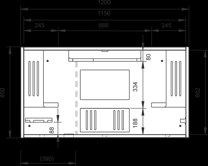 Actual product image Hammerbacher Wall desk (1200 x 260 x 650 mm)
