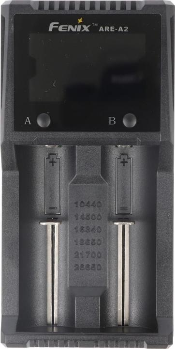 Actual product image Fenix ARE-A2 charger for two 10440, 14500, 16340, 18650, 26650, 21700 batteries (Chargers without battery)