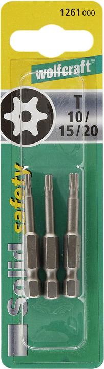 Immagine prodotto wolfcraft wolfcraft 1 set di cacciaviti 3 pezzi T w.L. 10,15,20 (TX10, TX15, TX20)