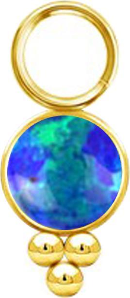 Produktbild Star Piercing Anhänger vergoldet Opal blau mit Kugeln (ohne Messing, Chirurgenstahl 316L)