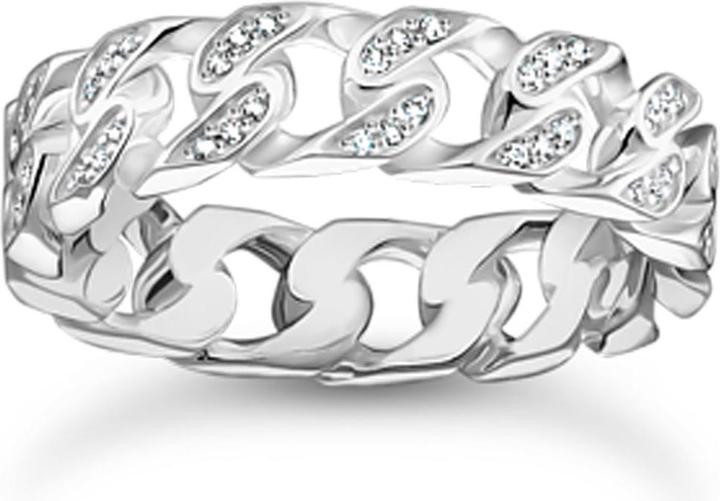 Actual product image Thomas Sabo Ring Kettenglieder weisse Steine schmal Silber (54, 925 Silver)