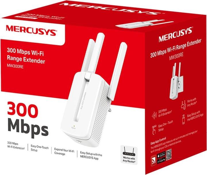 Actual product image Mercusys MW300RE Network Expansion Module Network Transmitter & Receiver (300 Mbit/s)