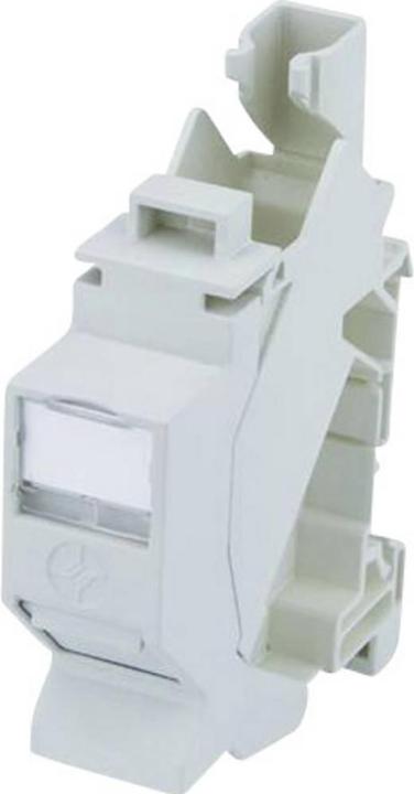 Actual product image Telegärtner Module carrier,DIN rail,incl.1xAMJ-S module, 1-pack, DIN rail connector, T568B (Keystone)