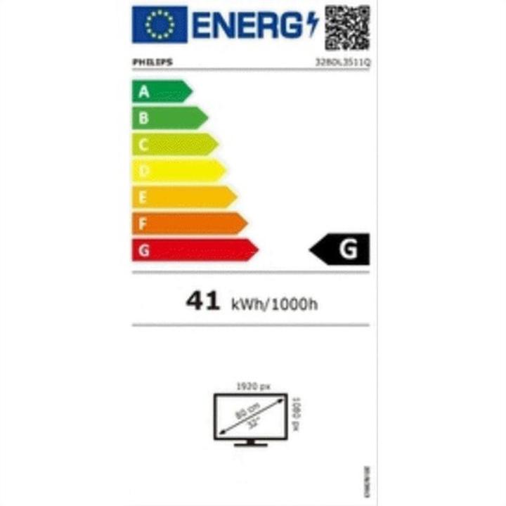 Energie-Label Philips Q-Line 32BDL3511Q 18/7/FHD/350cd (1920 x 1080 Pixel, 32")