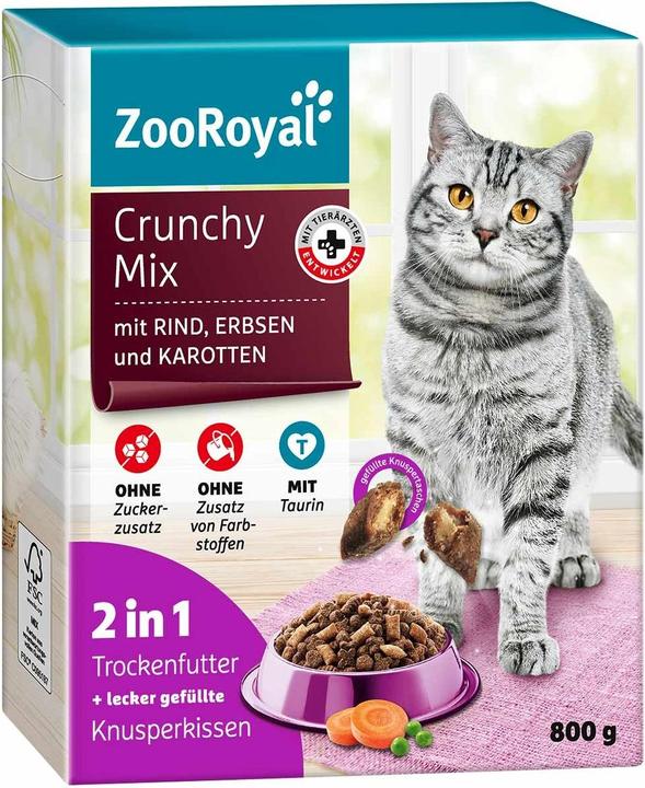 Produktbild Zooroyal Crunchy Mix mit Rind, Erbsen und Karotten 800g (Adult, 7 Stk., 5600 g)