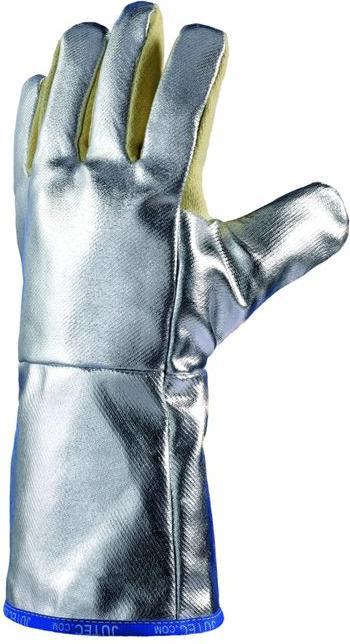 Actual product image Jutec Heat protection gloves 5-finger universal size natural/silver w.alumin.Preox-Aramid (10)