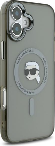 Image du produit Karl Lagerfeld KLHMP16SHLSKIK iPhone 16 6.1" czarny/black hardcase IML Metal Karl Head MagSafe (Apple iPhone 16)