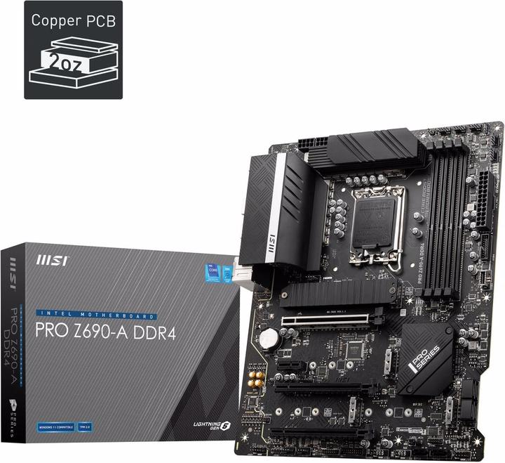 Produktbild MSI Pro Z690-A (LGA 1700, Intel Z690 (DDR4), ATX)