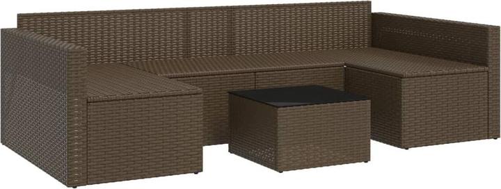 Produktbild VidaXL 2-tlg. Garten-Lounge-Set mit Kissen Braun Poly Rattan