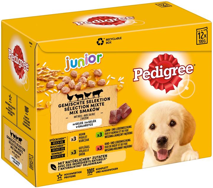 Image du produit Pedigree Junior Selection Mix - Nourriture humide pour chiens - 12x100 g (Junior, 12 pcs, 1200 g)