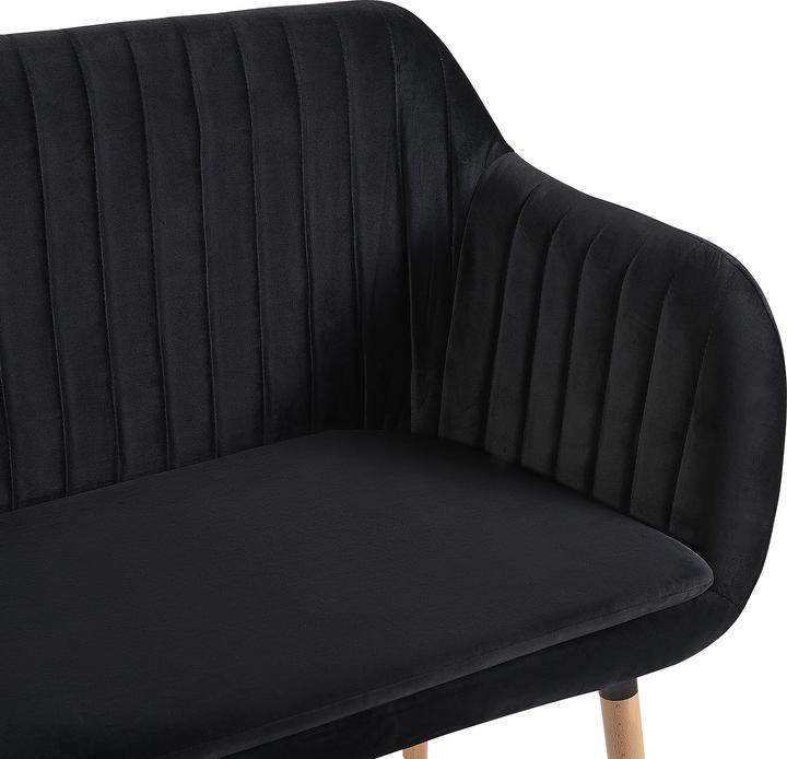 Actual product image Beliani 2-Seater Sofa Velvet Fabric Black TABY (2 person sofa)