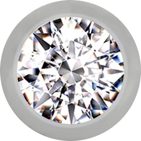 Star Piercing Kugel silber mit Kristall silber (ohne Messing, Titan G23)