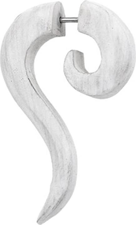 Produktbild Star Piercing Fake Spirale Haken weiss gewaschen aus Sawo Holz (ohne Messing, Organisch)